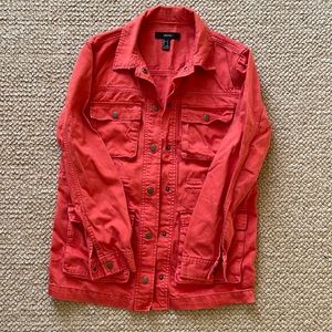Forever 21 Orange Jean Jacket, size Small